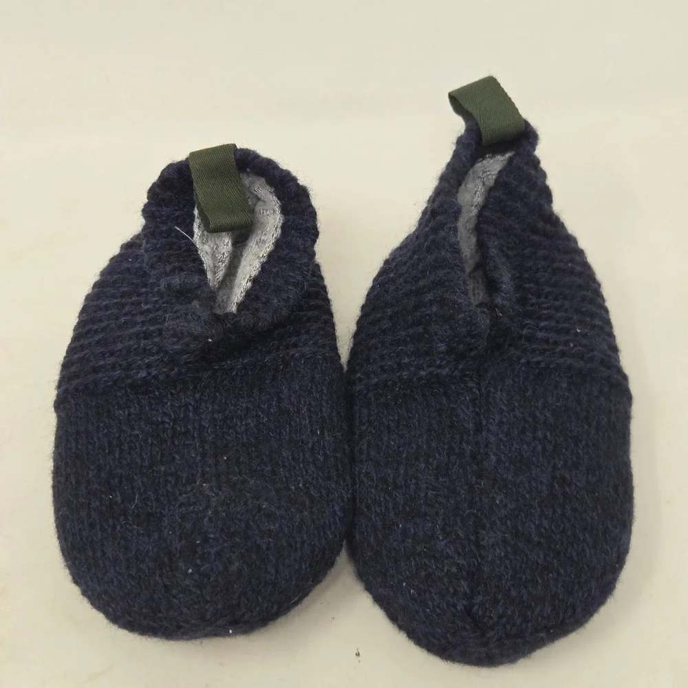 Bombas‎ Kids Gripper Slippers Navy Blue Knit Toddler Size 5-7 Slipper Socks